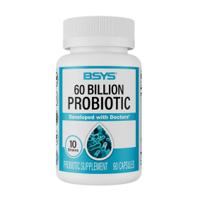 BSYS 60 Billion CFU Probiotic Capsules  Acid-Resistant Stomach-Resistant Formula  Intestinal Delivery Technology  Digestive & Immune Health Suppo (Option: One bottle)